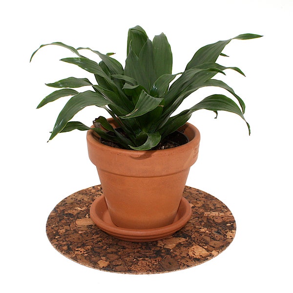 8 Inch Round Cork Potted Plant Coaster, Flower Pot Mat, Home Pod Pad