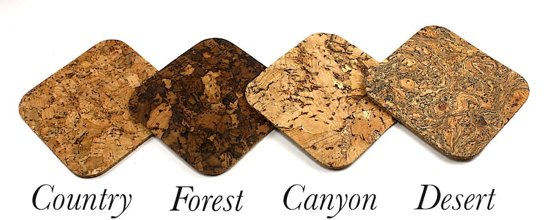 Modern Square Cork Drink Coaster Set