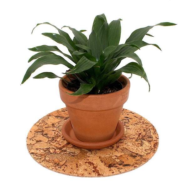 9 Inch Round Cork Potted Plant Coaster, Flower Pot Mat, Home Pod Pad