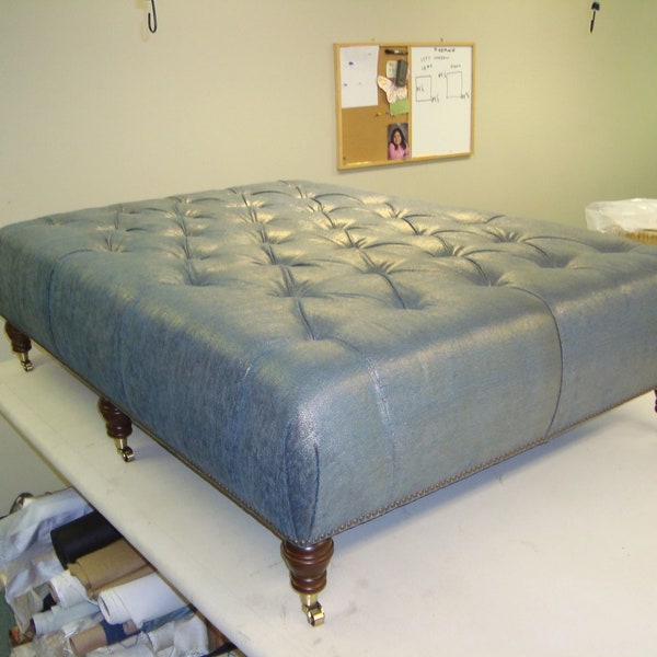 Custom Square Ottoman / large tufted ottoman / tufted ottoman coffe table / tufted leather ottoman / large tufted ottoman / custom ottoman