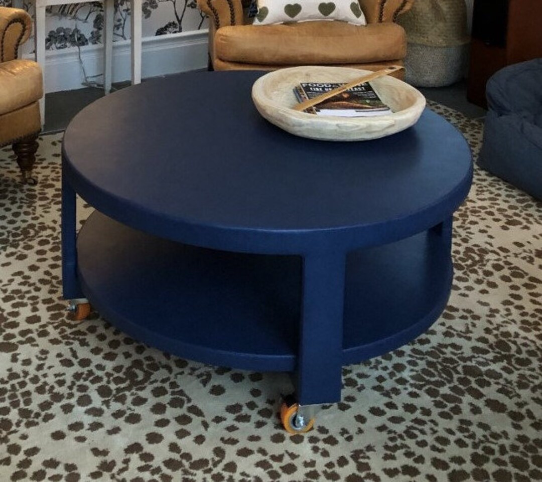 Shelf Table Rounded Custom Upholstered Round Table With Shelf - Etsy