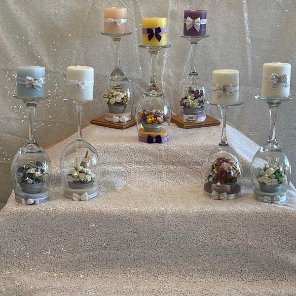 Wine Glass Candles Etsy