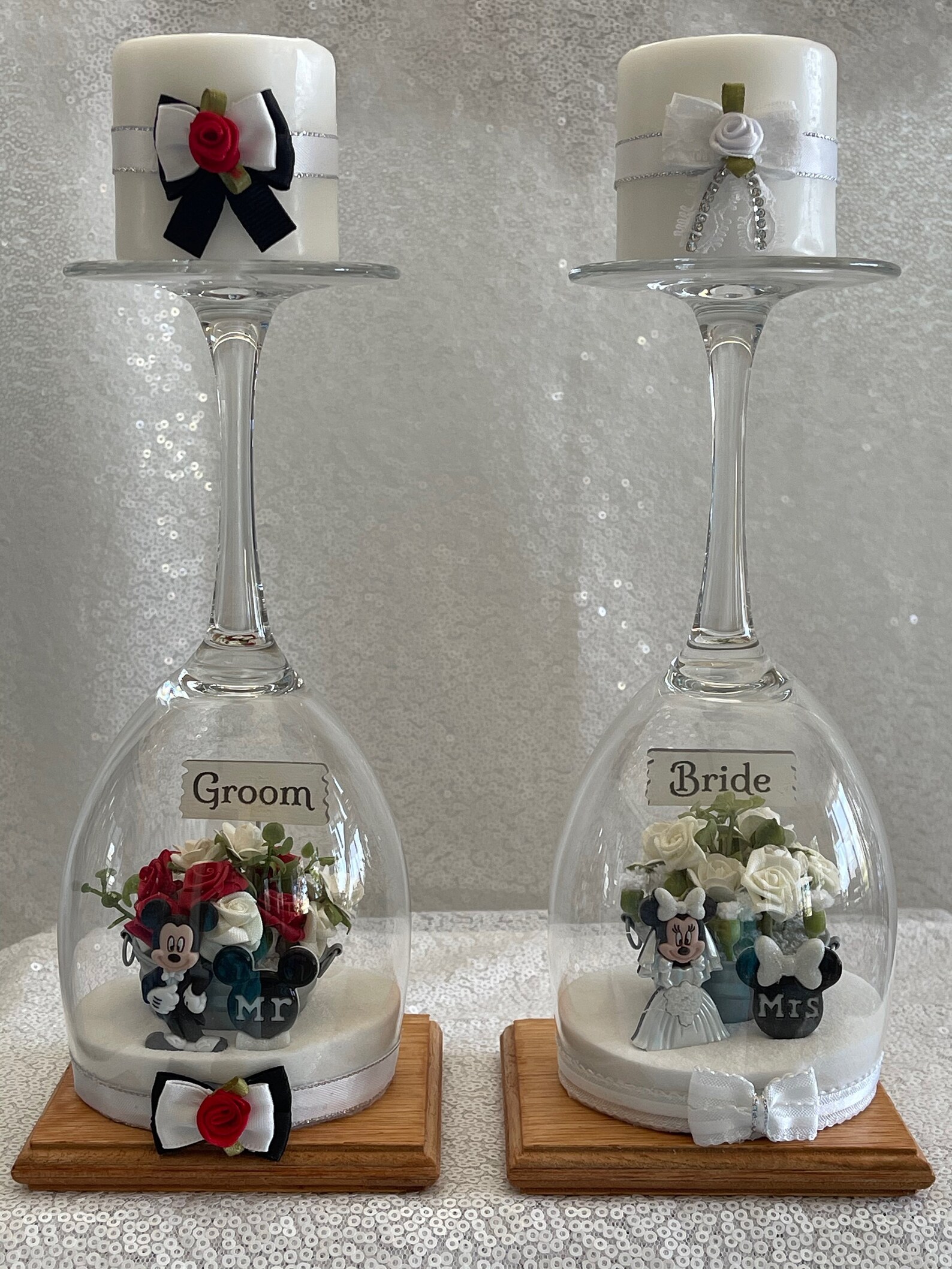 Bride and Groom Wedding Glasses Cake Toppers Wedding Decor Etsy