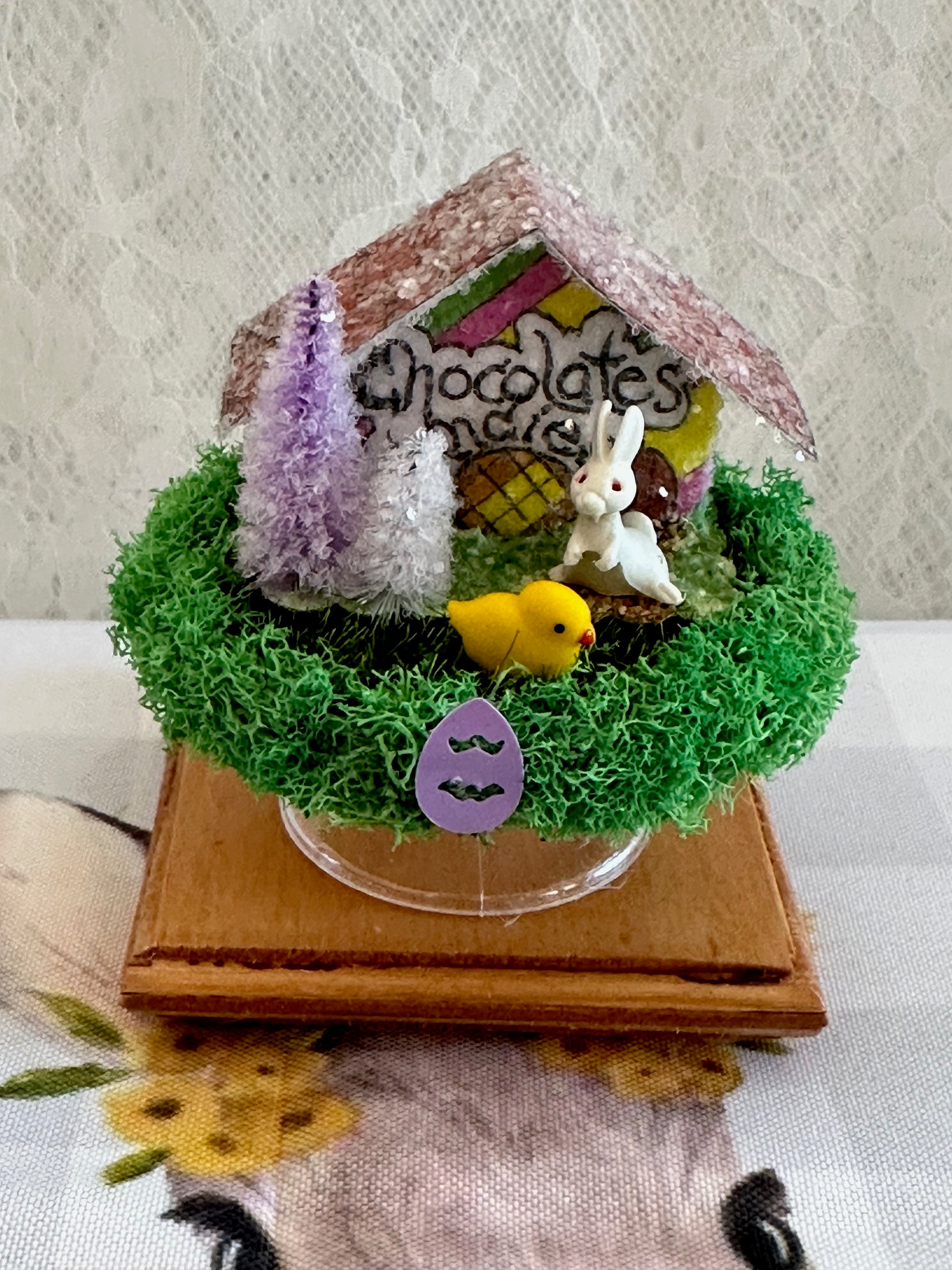 Mini Holo White Easter Grass Basket Filler Spring Fairy Garden