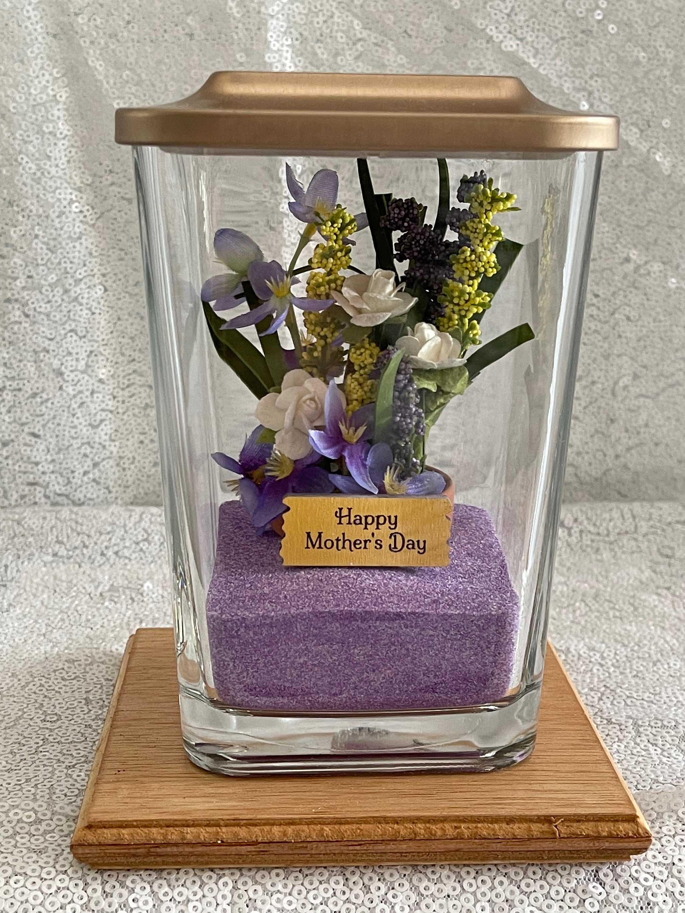 Mothers Day Candle Holder, Mothers Day Wine Glass, Decorative Wine