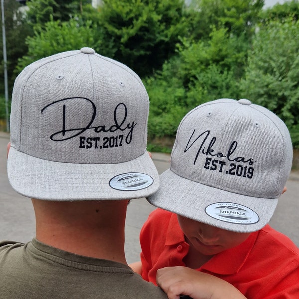 Cap mit Aufschrift / personalisierte Cap mit Namen / Cap bestickt / Partner Cap / Vatertag / Cappy Kinder