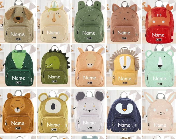 Rucksack Kindergarten mit Namen bestickttrixie Rucksack Löwe - Etsy.de