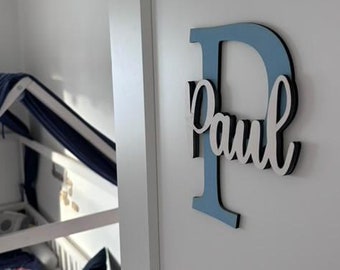 Panneau de porte XXL chambre d'enfant, plaque signalétique chambre d'enfant, lettrage bois, décoration murale, décoration intérieure, lettres de porte, décoration murale, EliNik