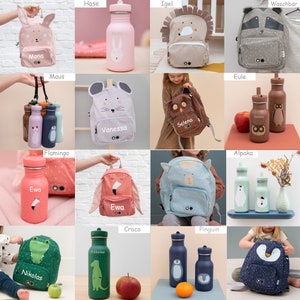 KINDERRUCKSACK MIT NAMEN personalisiert als Set mit Trinkflasche / Kindergartenrucksack / Trixie Rucksack für Kinder / Geschenk Kinder Bild 8