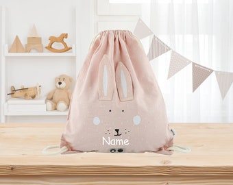 TRIXIE Kinderturnbeutel MIT NAMEN personalisiert / Turnbeutel / Turntasche / Trixie Turnbeutel für Kinder Hase