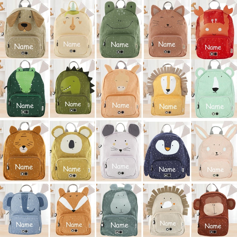 KINDERRUCKSACK MIT NAMEN personalisiert als Set mit Trinkflasche / Kindergartenrucksack / Trixie Rucksack für Kinder / Geschenk Kinder Bild 1