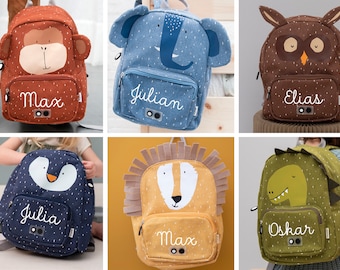 Sac à dos maternelle avec nom / sac à dos garderie personnalisé / sac à dos maternelle Trixie / dinosaure singe éléphant chouette pingouin lion