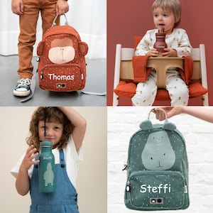 KINDERRUCKSACK MIT NAMEN personalisiert als Set mit Trinkflasche / Kindergartenrucksack / Trixie Rucksack für Kinder / Geschenk Kinder Bild 4