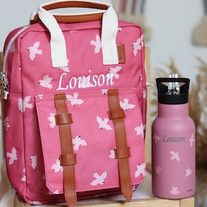 SAC À DOS POUR ENFANTS AVEC NOM personnalisé sous forme de set avec gourde / sac à dos de maternelle / sac à dos EliNik pour enfants / papillon