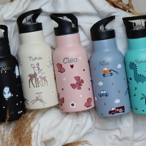 Children&#39;s stainless steel drinking bottle engraved with name / stainless steel drinking bottle personalized with name