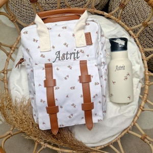 Sac à dos de maternelle brodé personnalisé, sac à dos pour enfants avec nom, sac à dos de garderie pour filles et garçons, cadeau pour la rentrée en garderie, gourde EliNik