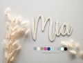 Name plate, door sign children's room, wooden sign, door sign with name, lettering desired name, personalized gift, birth gift product logo