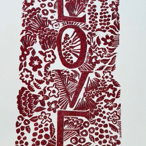 LOVE block print