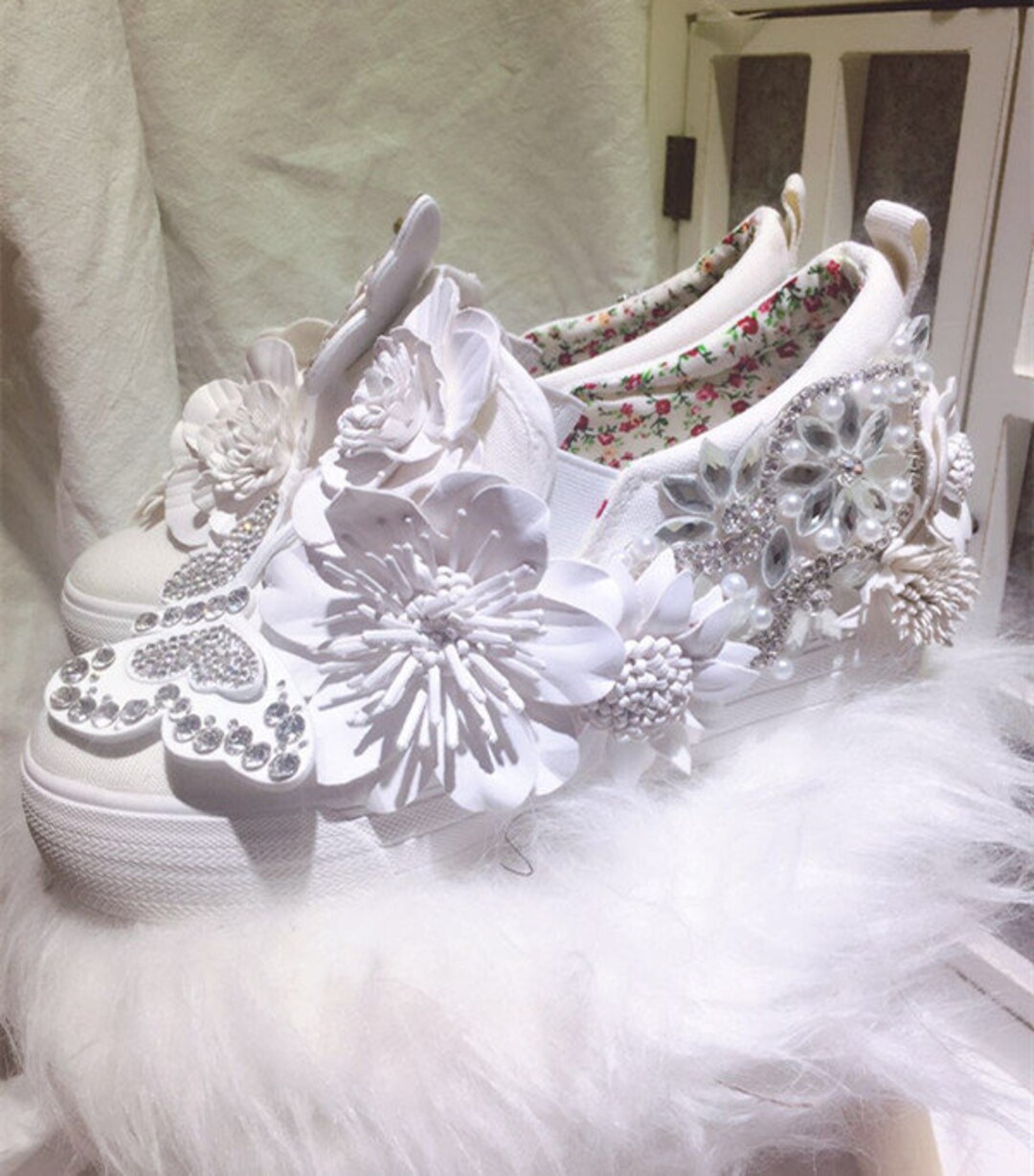Customflower Canvas Platform Shoes Etsy Sweden