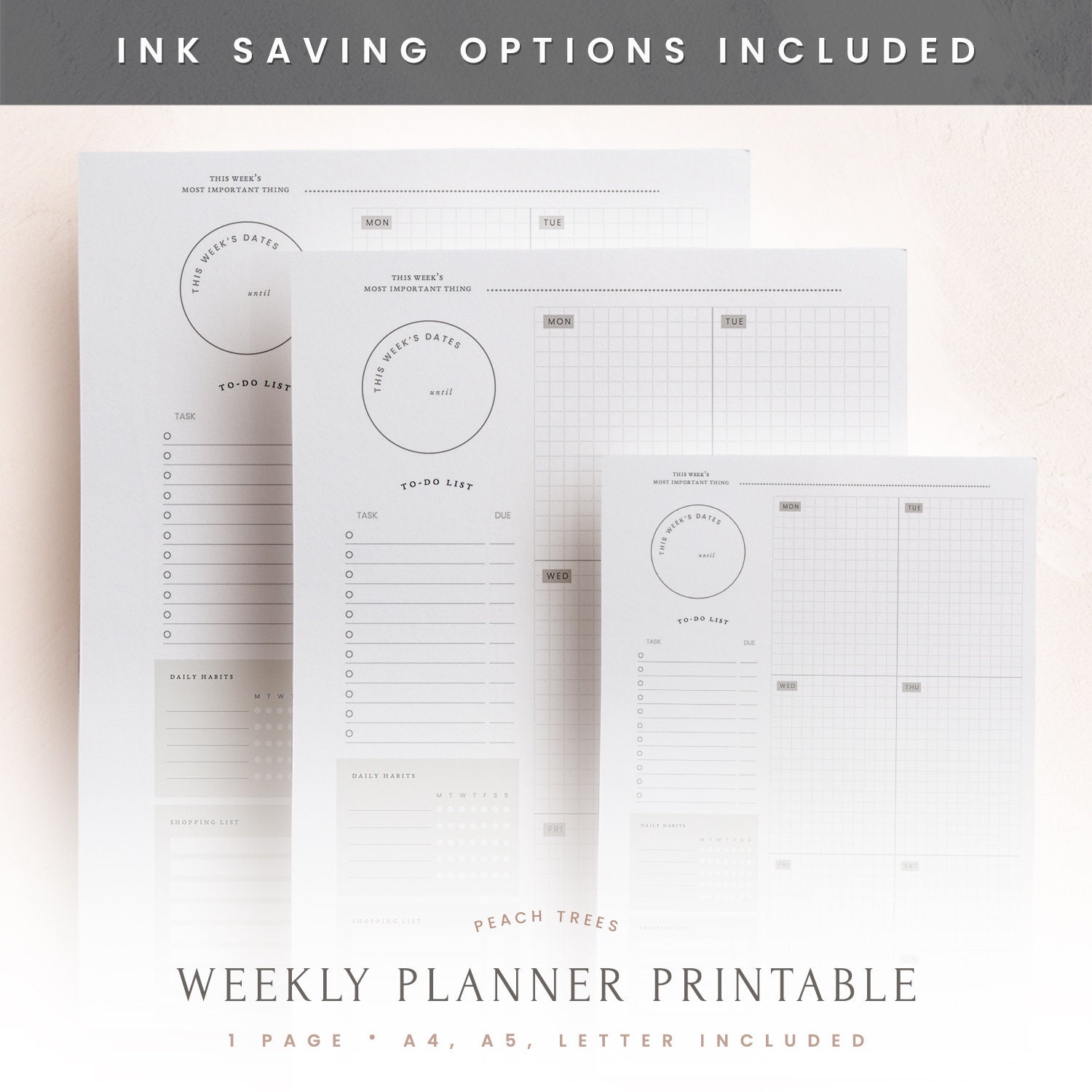 Weekly Grid Planner Printable, Week Organizer, A4 Weekly Planner ...