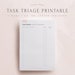 Task Triage Brain Dump Printable, Instant Download, A4, A5, US Letter PDFs 