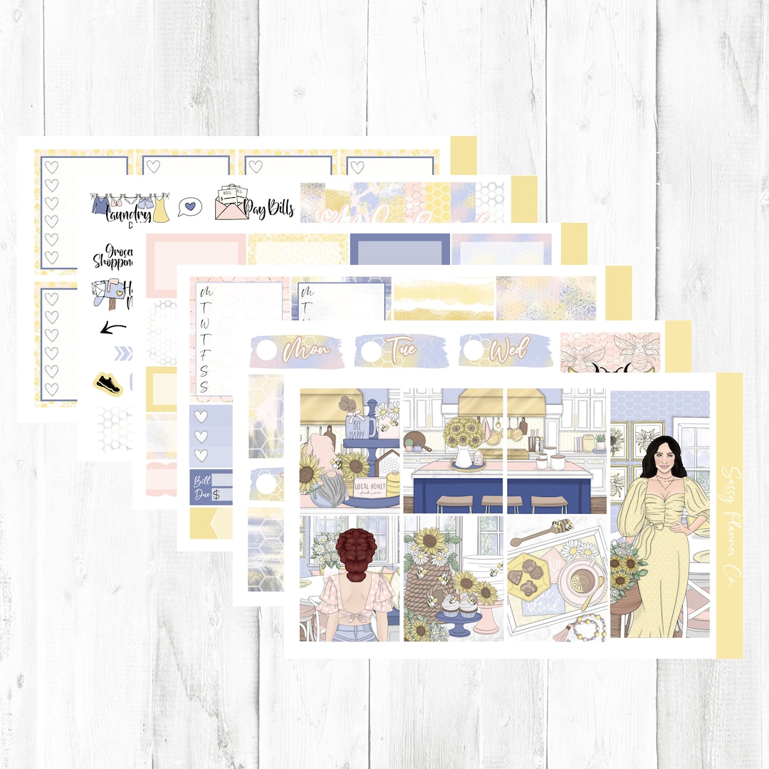 Honey Bee Weekly Planner Kit Planner Sticker Kit Weekly - Etsy