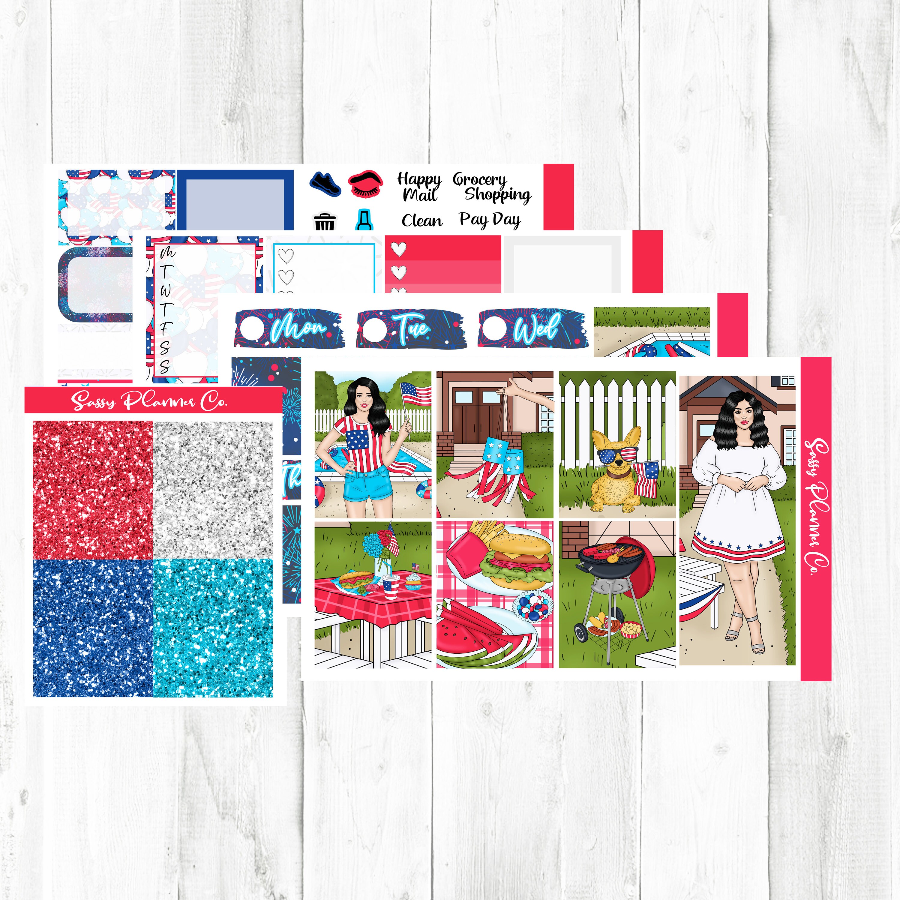 Fourth Of July Weekly Planner Kit Planner Sticker Kit Weekly Etsy Fourth of july weekly planner kit planner sticker kit weekly etsy
