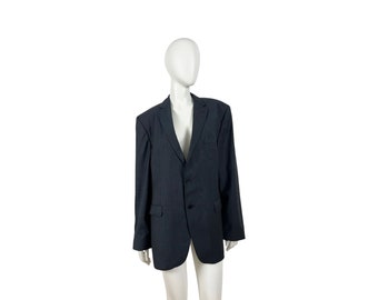 blazer vintage en laine bleu marine taille L