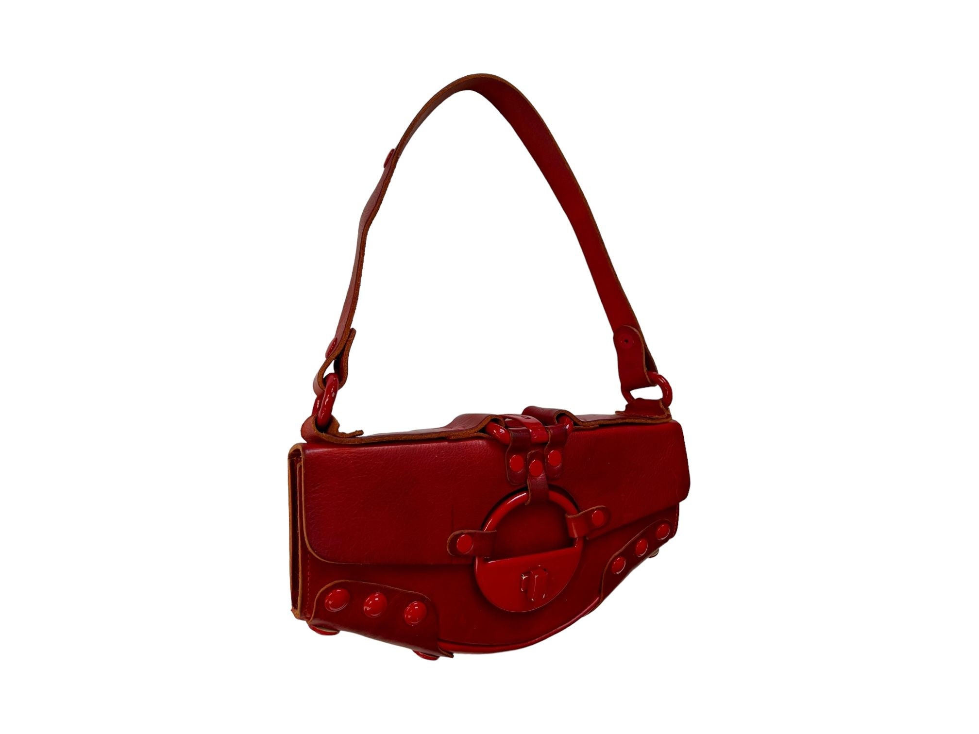 Vintage Diesel Rubens Shoulder Bag in Red Leather - Etsy