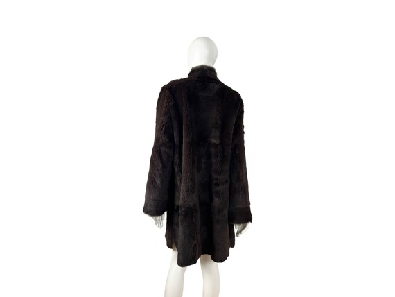 Vintage 90s brown reversible coat in brown and go… - image 6