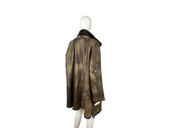 Vintage 90s brown reversible coat in brown and go… - image 4