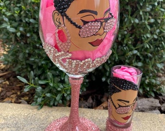 Rose Gold 2 piece Wine Glass Set
