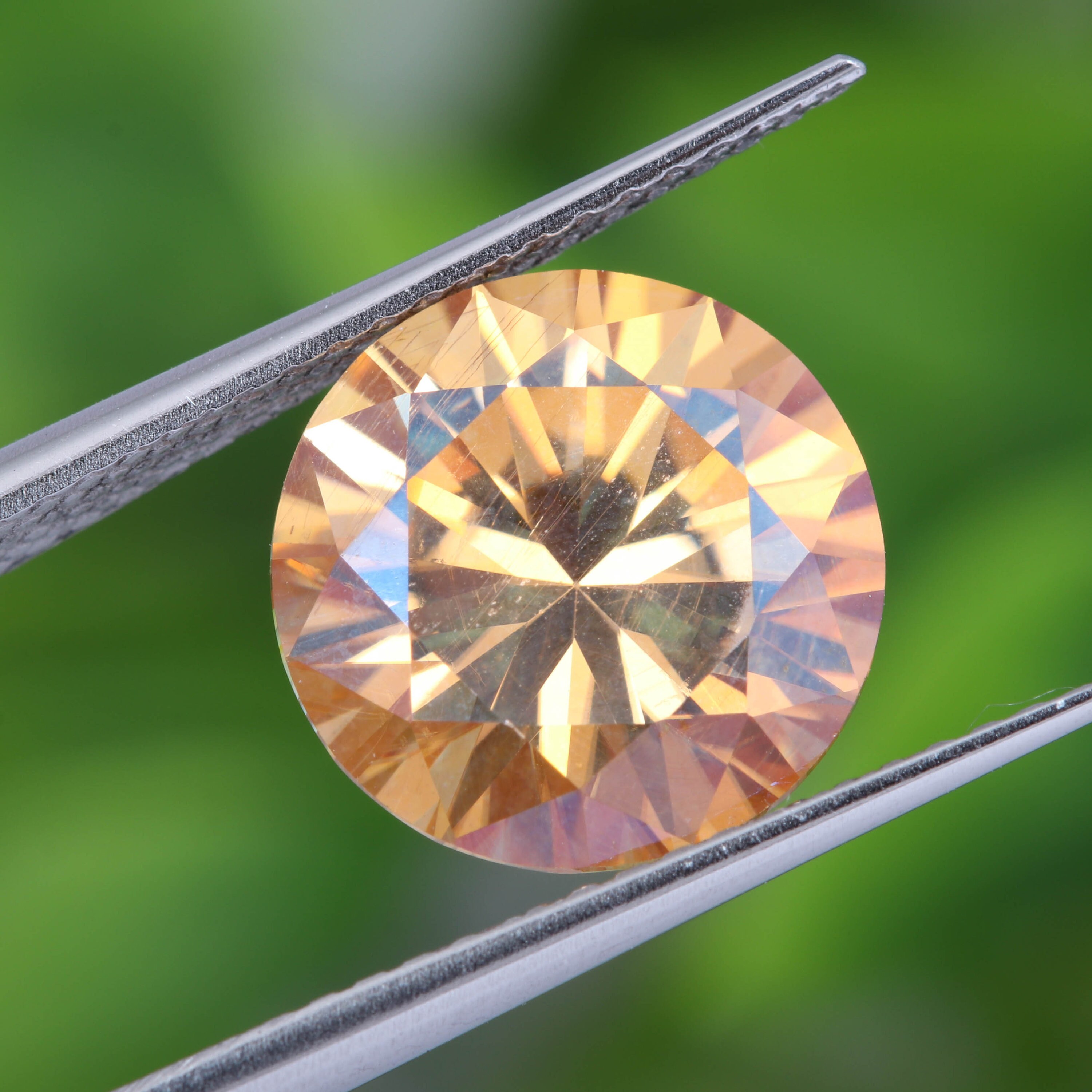 Loose moissanite Round cut Yellow moissanite 3.02ct_9.70mm Etsy