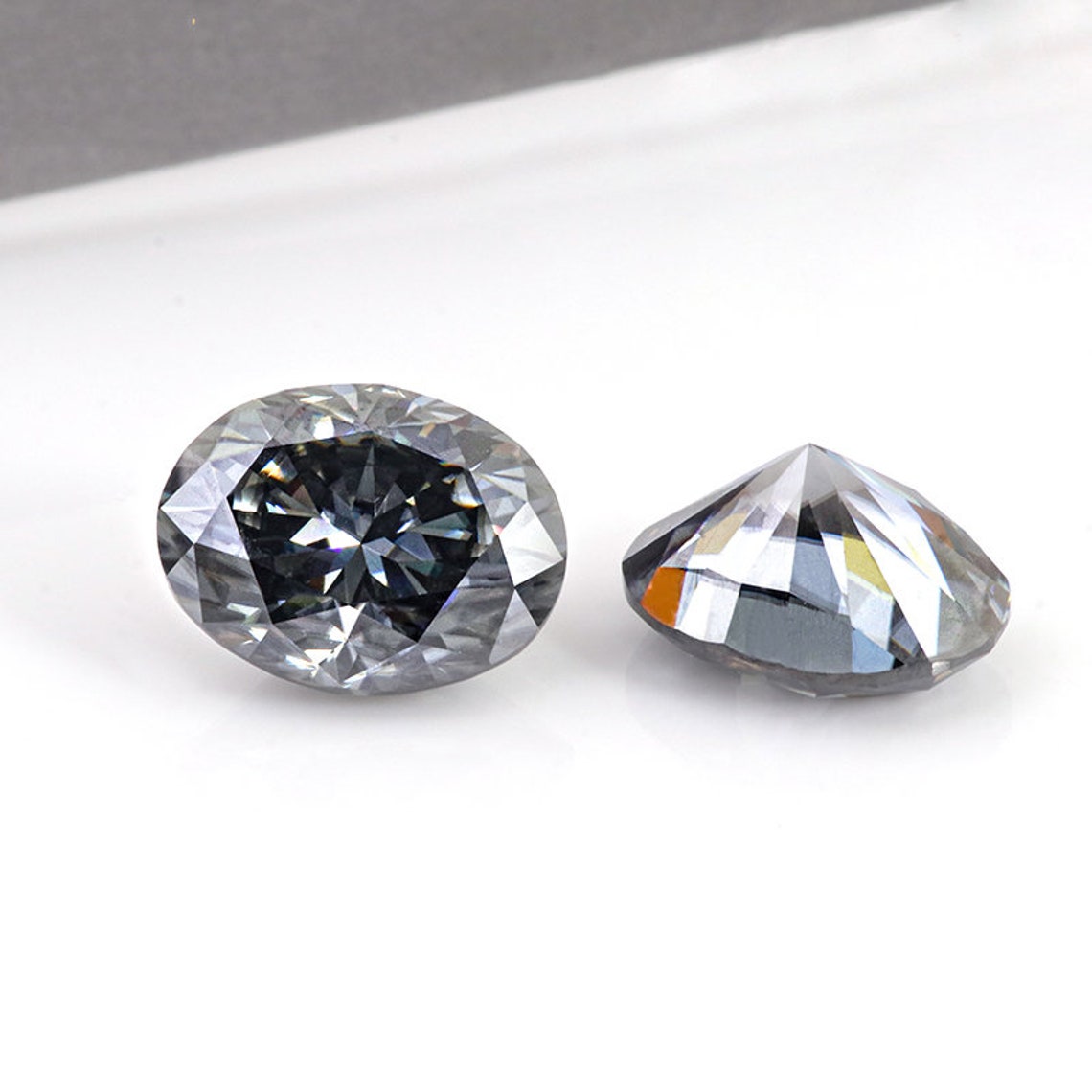 Loose moissanite Oval cut Intense Grey moissanite 1.34CT to Etsy