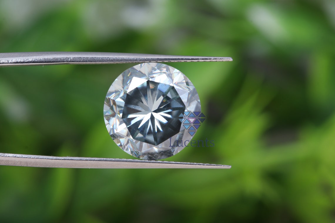 Grauer runder Brillantschliff Lockerer Moissanit Diamant / | Etsy