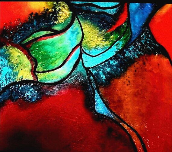 Red & Green Wall Art Décor Art Printable Art Contemporary Etsy