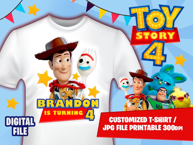 Toy Story 4 Design For Tshirt Toy Story 4 Party Toy Story 4 Tshirt Toy Story Shirt Toy Story Birthday Party Disney Pixar Party Clip Art Art Collectibles