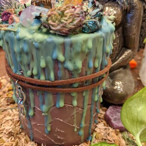 Gaea's Legacy Goddess Ritual Spell Candle Divine Magic with herbs and Gemstones for growth, unity, and peace image 5