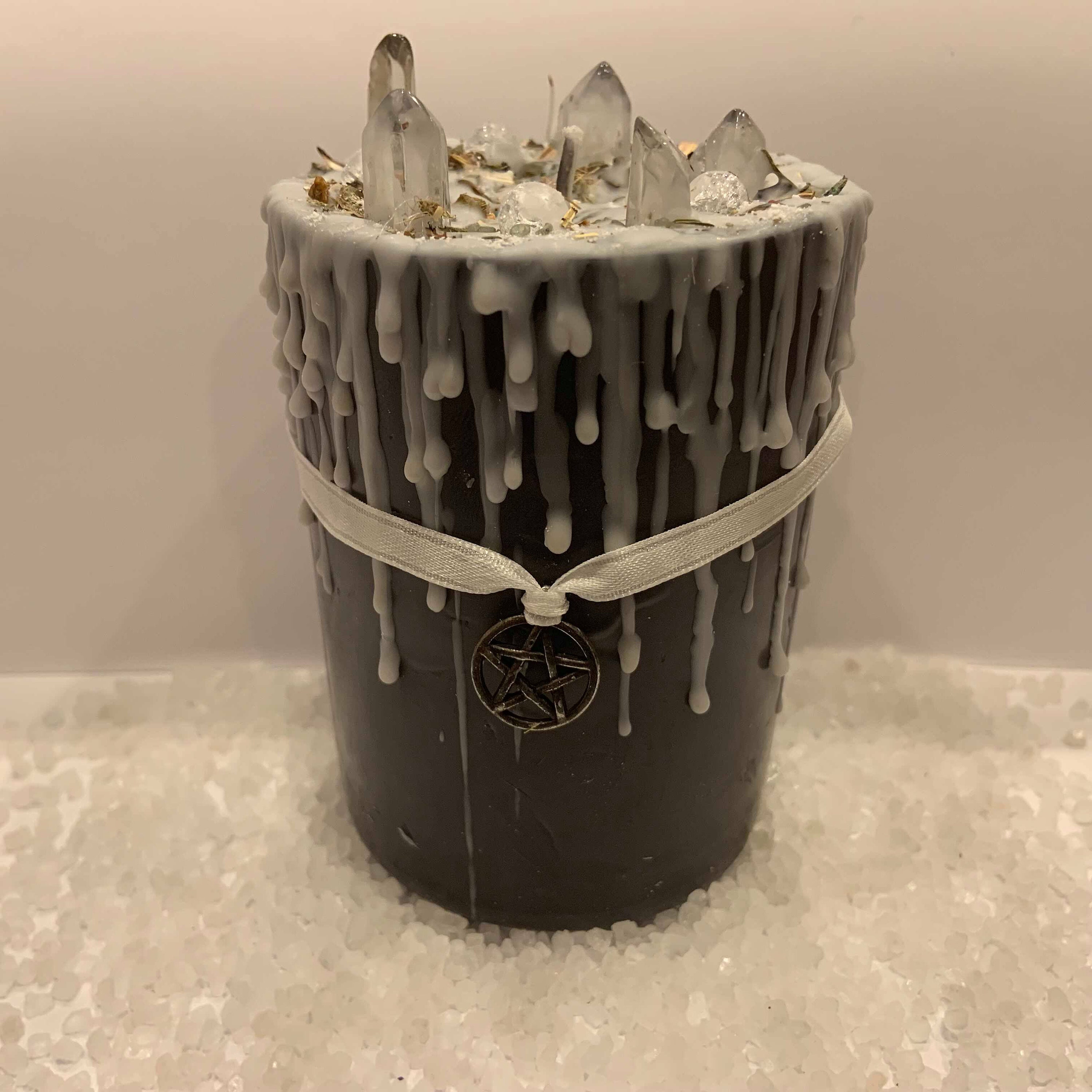 Veil of Hecate - Goddess Spell Candle With Herbs and Gemstones for ...