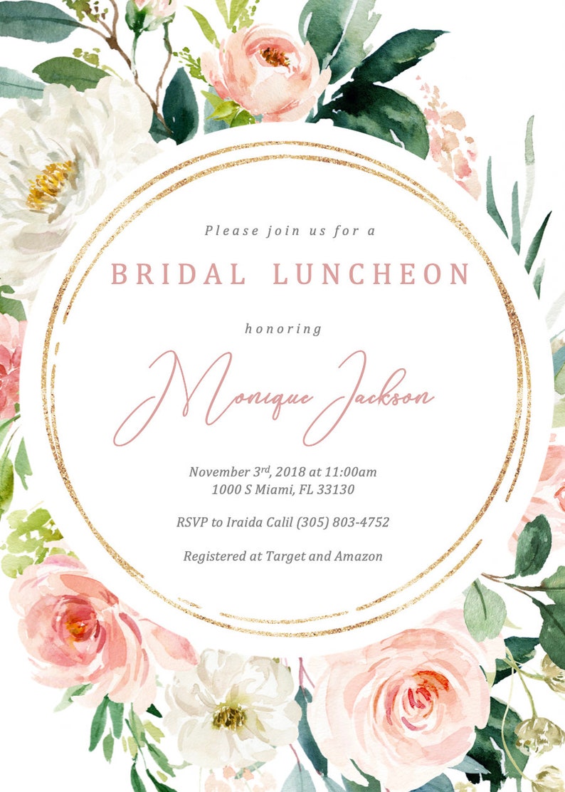 Bridal Luncheon Invitation Template Bridal Brunch Invitation | Etsy