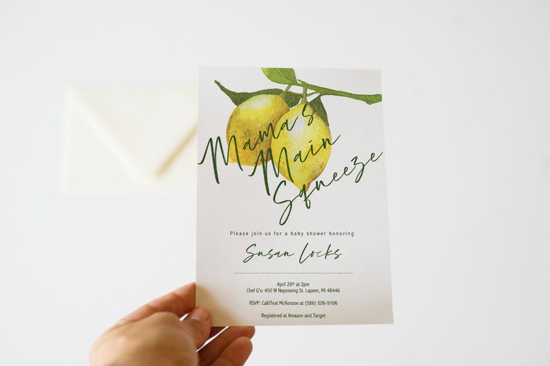 Summer Themed Baby Shower Invitation Mama's Main Squeeze Etsy