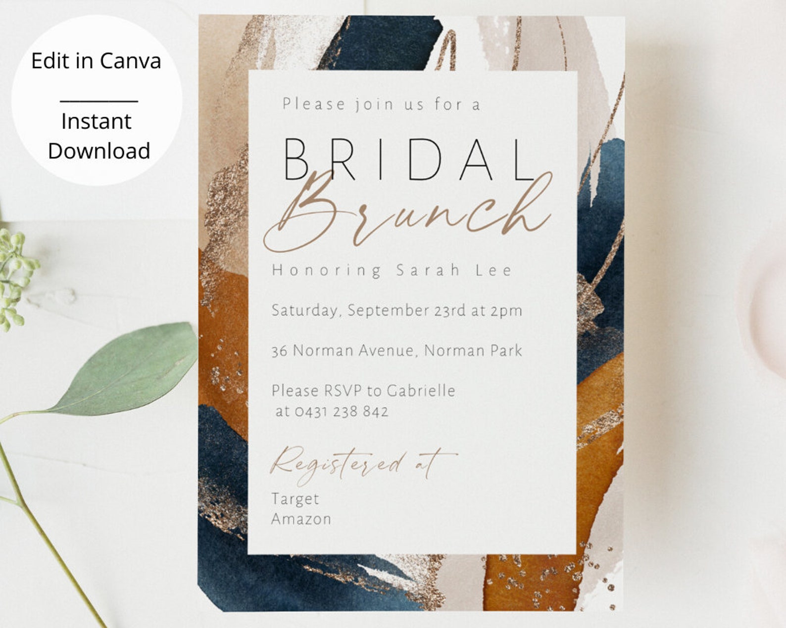 Modern Bridal Brunch Invitation Brunch for the Bride - Etsy