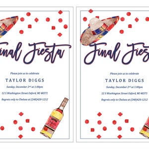 Bachelorette Party Invitation Template, Final Fiesta Bachelorette Party ...