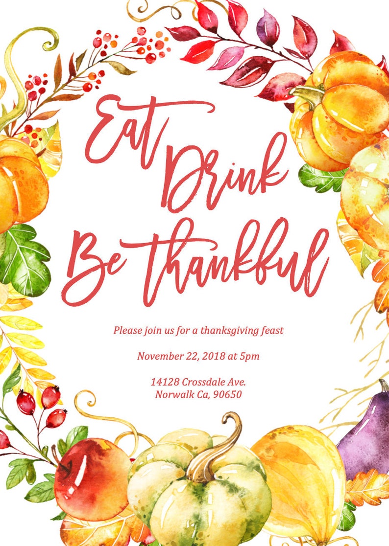 Printable Thanksgiving Invitation Friendsgiving Invitation - Etsy