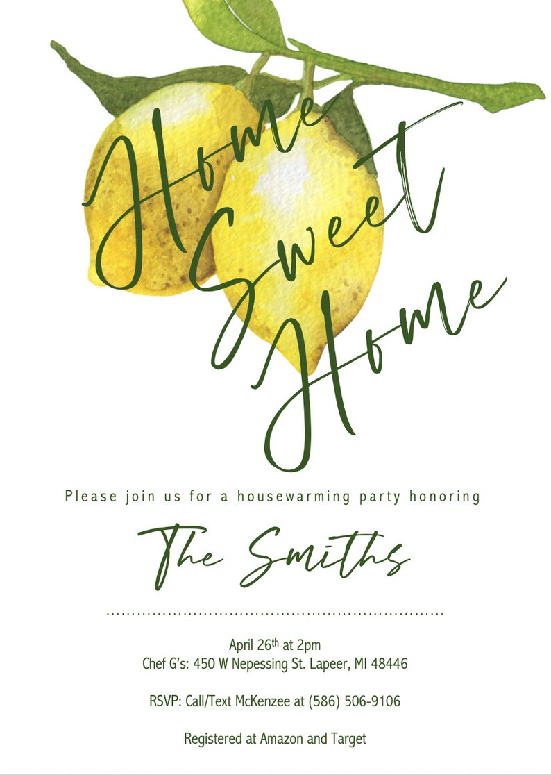 Housewarming Party Invitation Home Sweet Home Invitation Etsy