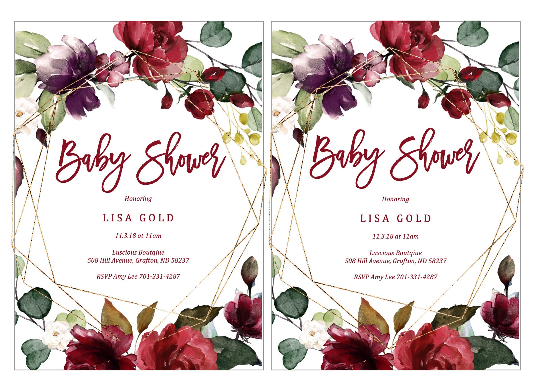 Baby Shower Invitation Girl Fall Baby Shower Invitation - Etsy