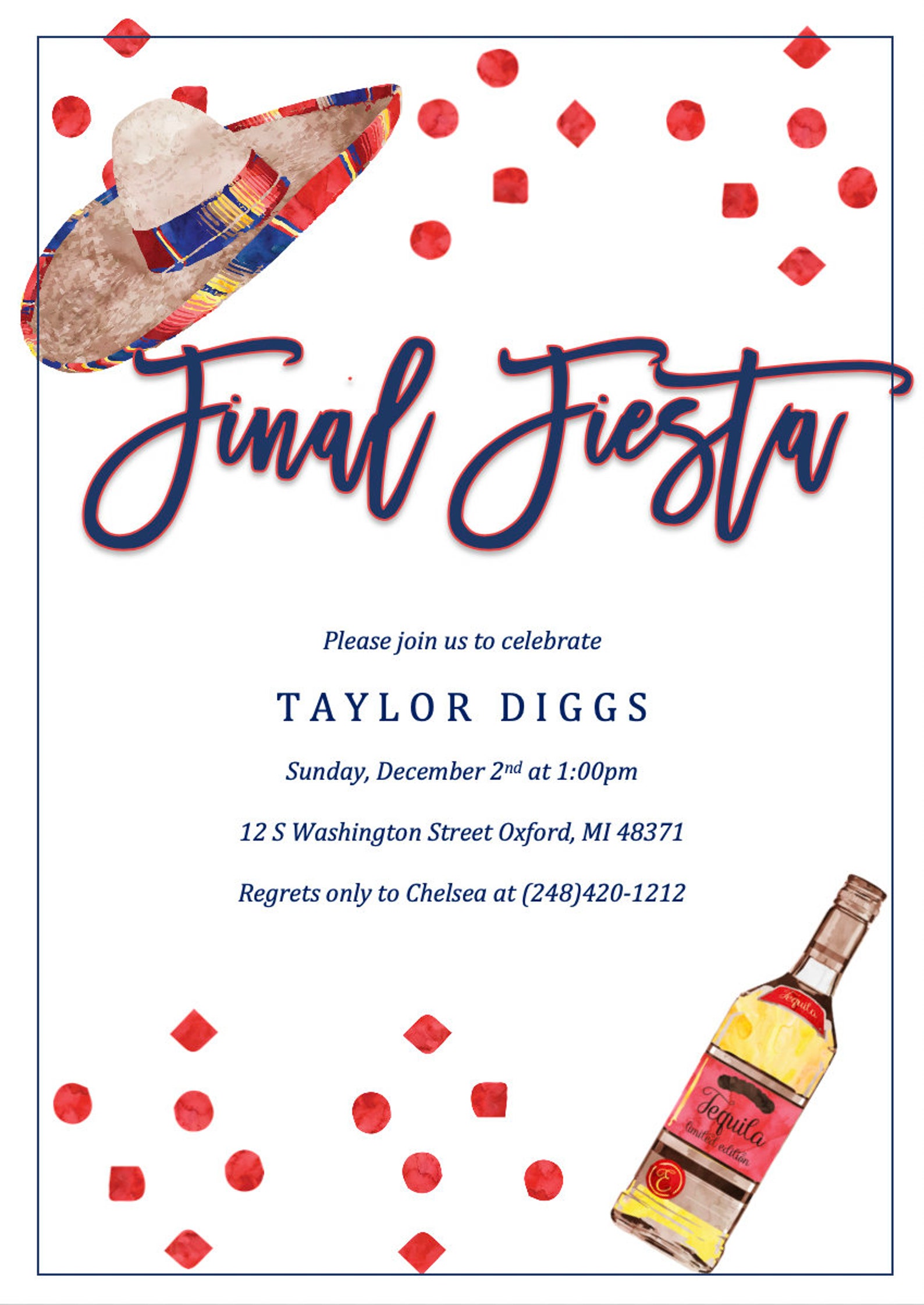 Bachelorette Party Invitation Template Final Fiesta - Etsy