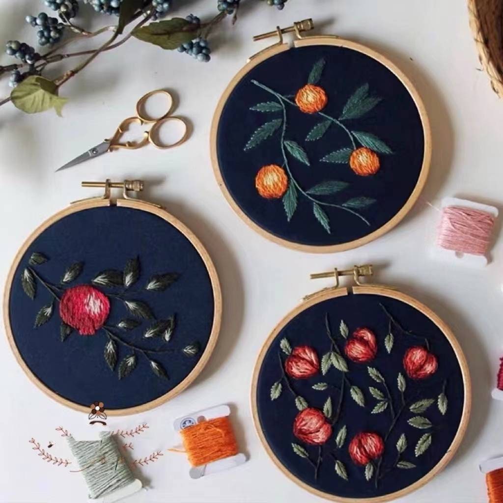 3D Orange Embroidery Kitstrawberry Embroiderypomegranate Etsy