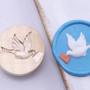 3D Bird of Pfirsich Wachssiegel Stempel/ Taube und Umschlag Wachssiegel Stempel/ Tier Wachs Siegel Set/ Geburtstagseinladungen Wachs Siegel Set
