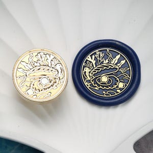 Lindo sello de cera de perla de concha / Kit de sellado de cera de concha / Sello de cera de concha marina / Sello de cera para sobres de regalo de cumpleaños